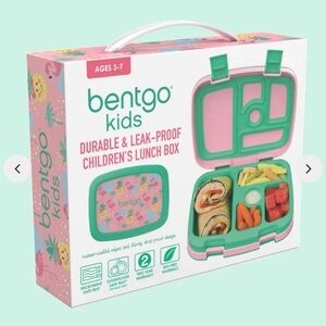 Bentgo Kids Pink & Green Durable Leak-Proof Lunch Box NIB